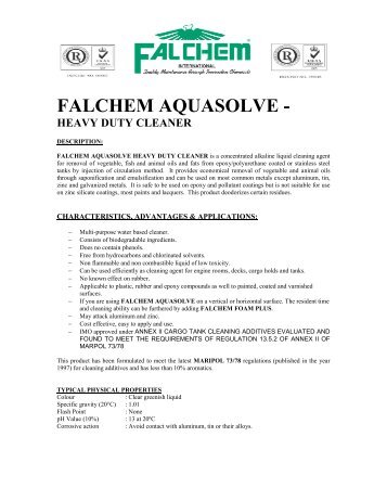 falchem aquasolve - heavy duty cleaner