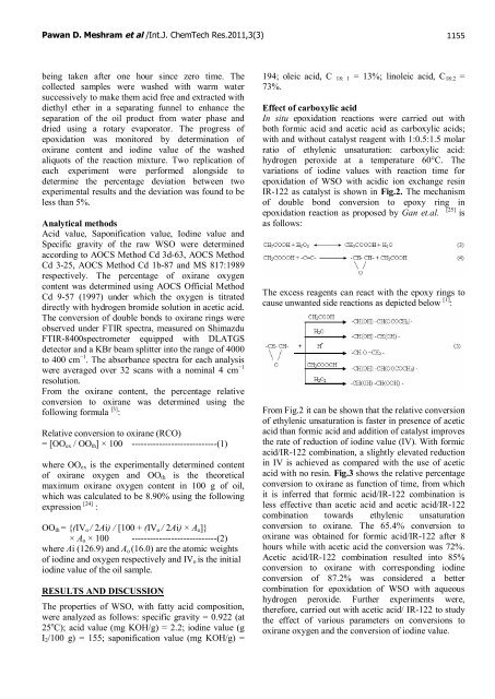 epoxidation of wild safflower (carthamus oxyacantha) - Research ...