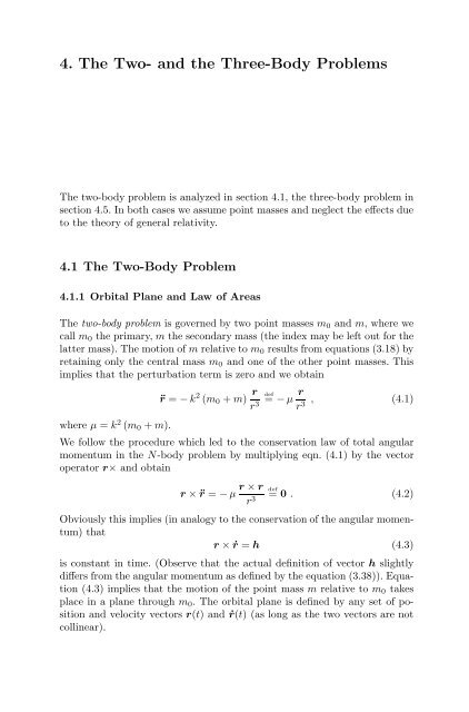 Two Body Problem Inage 4. The Two- and the Three-Body Problems
