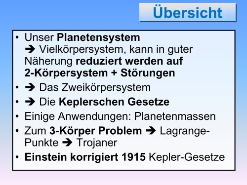 400 Jahre Kepler-Gesetze