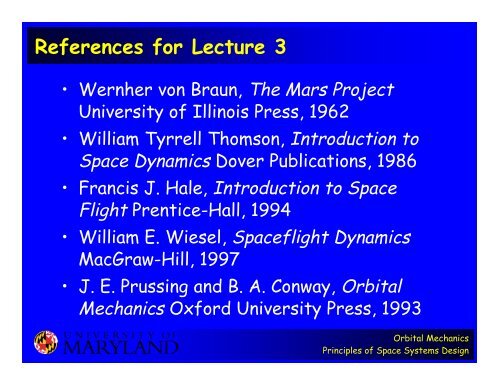 Orbital Mechanics