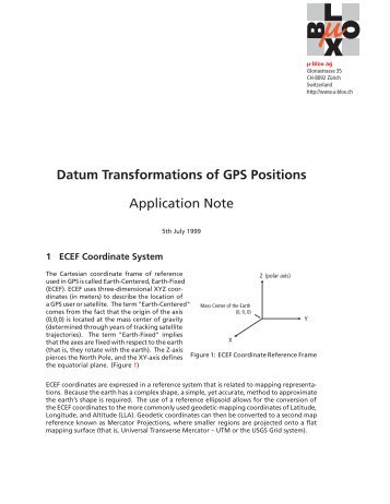 Datum Transformations of GPS Positions - NAL Research Corporation