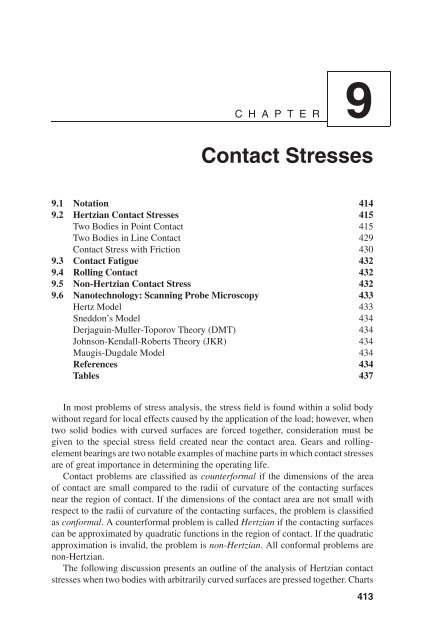 9 Contact Stresses