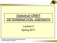 Statistical ORBIT DETERMINATION, ASEN5070 - CCAR