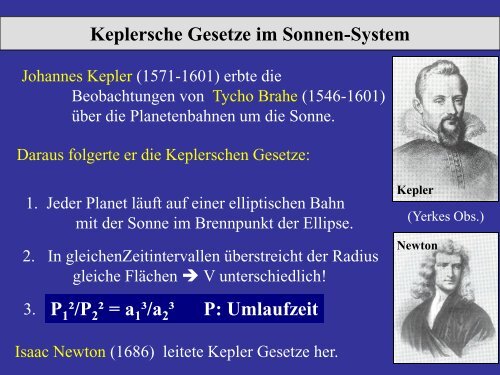 Keplersche Gesetze.