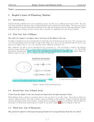 Kepler, Newton, and Planetary Orbits - High Point University