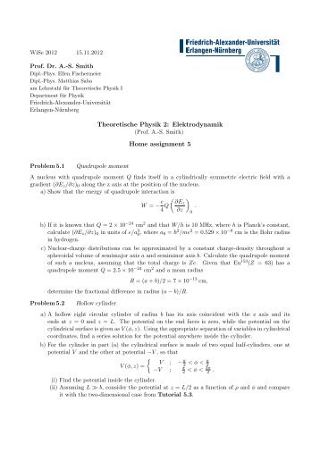 Theoretische Physik 2: Elektrodynamik Home assignment 5