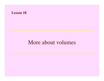 More about volumes