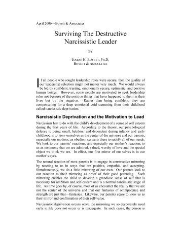Surviving The Destructive Narcissistic Leader - Joseph Boyett