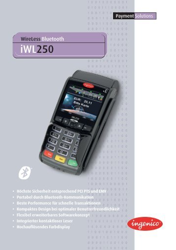 Datenblatt Ingenico iWL 250 Bluetooth - S/M DATA Service und ...