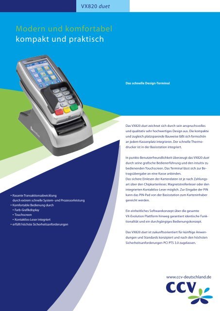 Datenblatt VeriFone Vx820duet - S/M DATA Service und Marketing ...