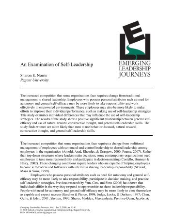 An Examination of Self-Leadership - Regent University