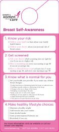 Breast Self-Awareness - Susan G. Komen for the Cure