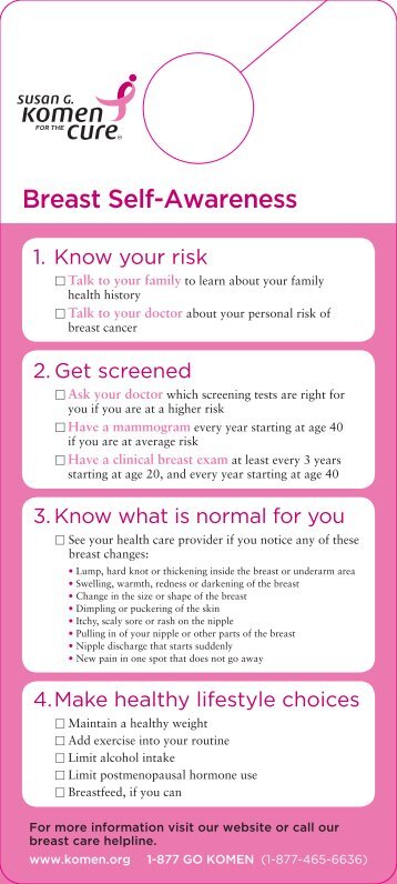 Breast Self-Awareness - Susan G. Komen for the Cure