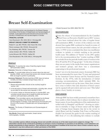 Breast self-examination - SOGC