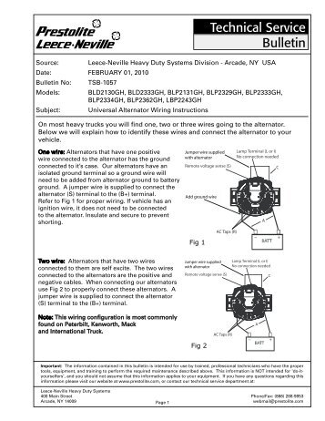 Brushless Alternators Wiring Instructions