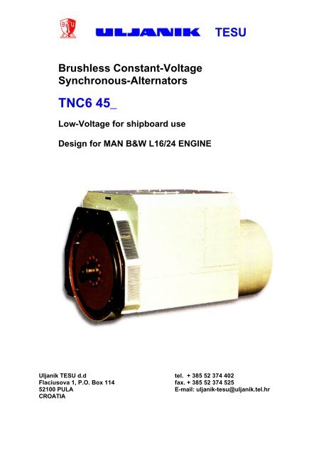 Brushless Constant-Voltage Synchronous - Uljanik TESU dd