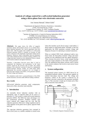 Analysis of voltage control for a self-excited induction ... - aedie