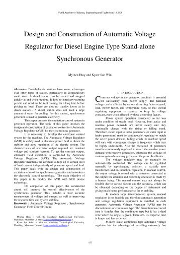 Design and Construction of Automatic Voltage Regulator for Diesel ...