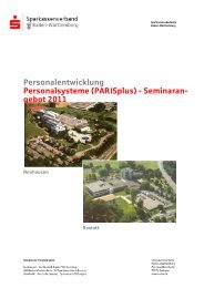 Personalsysteme (PARISplus) - Seminarangebot 2011