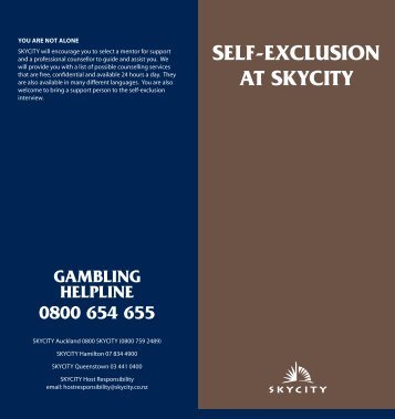 Self-excluSion at SKYcitY - SKYCITY Auckland