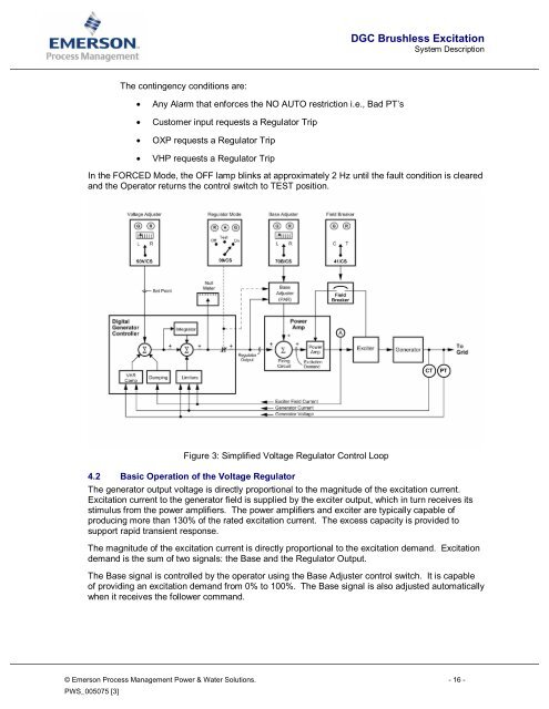 DGC Brushless Excitation - Emerson Process Management