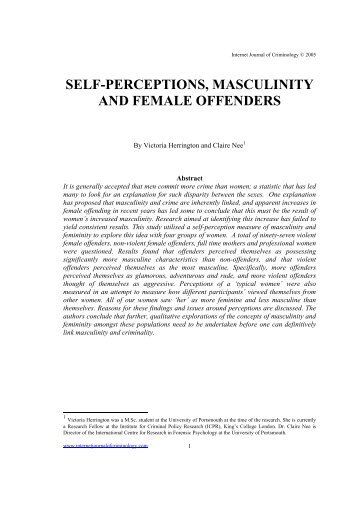 self-perceptions, masculinity and female offenders - Internet Journal