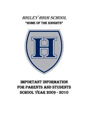 HIGLEY HIGH SCHOOL - Higley Unified School District