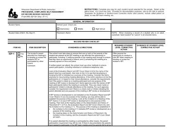 procedural compliance self-assessment - The Special Education Team