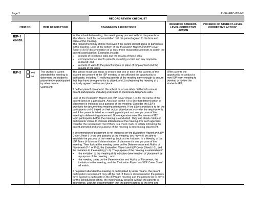 procedural compliance self-assessment - The Special Education Team