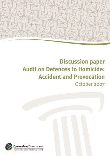 Discussion paper Audit on Defences to Homicide - Department of ...