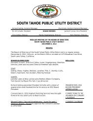 Regular Board Meeting - South Tahoe Public Utility District