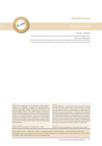 Seboreic Dermatitis Seboreik Dermatit - Journal of Clinical and ...