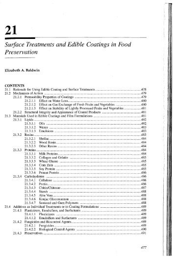21 Surface Treatments and Edible Coatings in Food Preservation