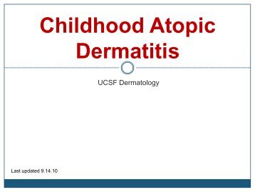 Childhood Atopic Dermatitis - Dermatology