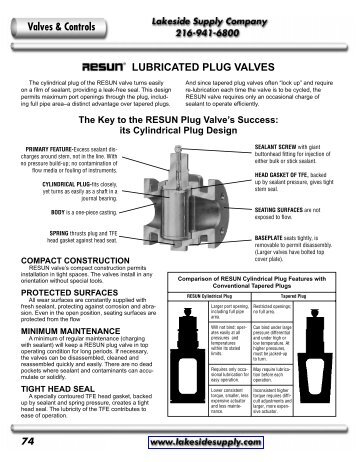 Resun: Lubricated Plug Valves - Lakeside Supply Company