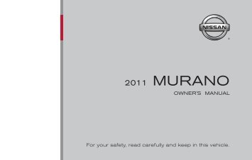 2011 Nissan Murano CrossCabriolet Owner's Manual