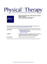 Effect of Seat Angle and Lumbar Support on ... - Physical Therapy