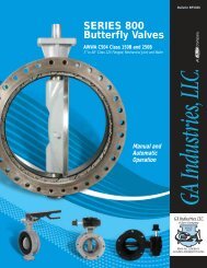 SERIES 800 Butterfly Valves - GA Industries