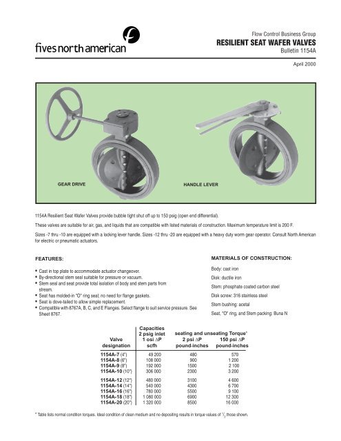 resilient seat wafer valves - Fives North American Combustion, Inc.