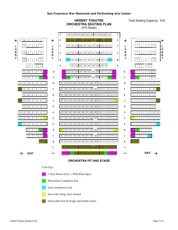 Seating Chart - San Francisco War Memorial & Performing Arts Center
