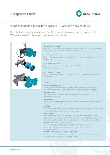 Equipment Sales_Chokes flyer - Expro Group