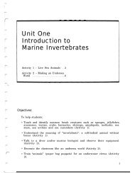 Unit One Introduction to Marine Invertebrates - the National Sea ...