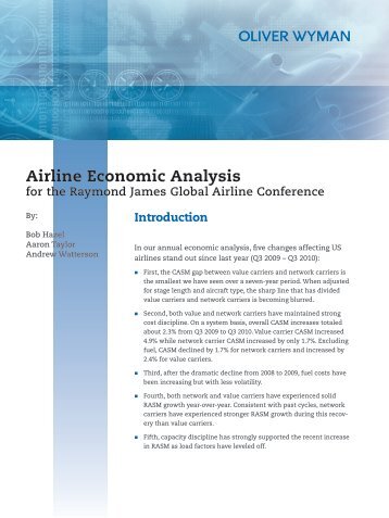 Airline Economic Analysis - Oliver Wyman