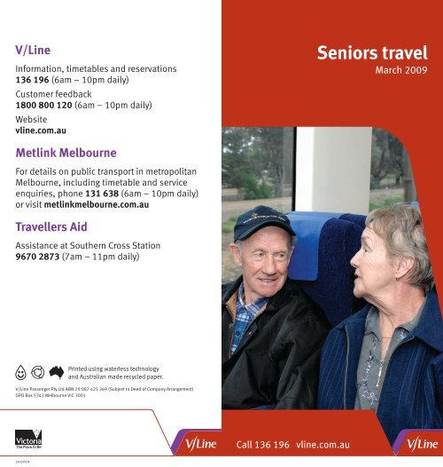 Seniors travel - V/Line