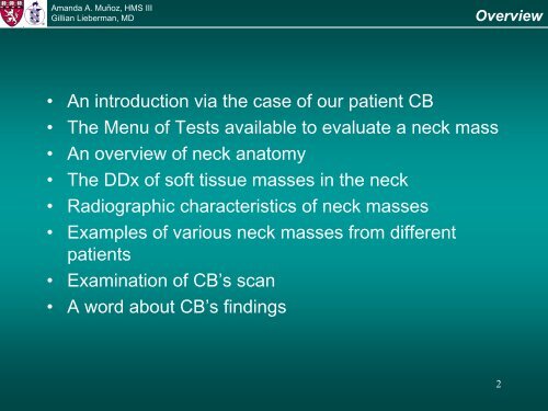 CT Imaging for Soft Tissue Tumors of the Neck