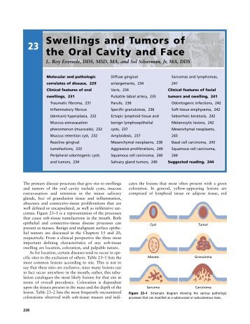 Ch23: Swellings and Tumors of the Oral Cavity and Face