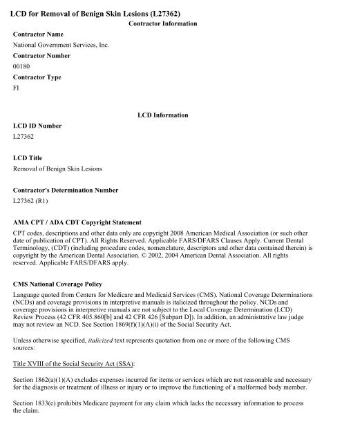 LCD For Removal Of Benign Skin Lesions (L27362