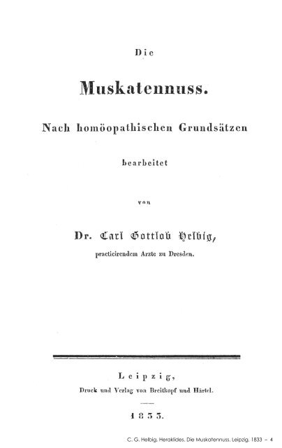 C. G. Helbig, Heraklides. Die Muskatennuss ... - Beat Hanselmann