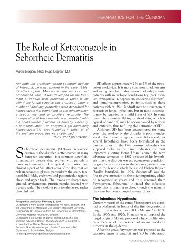 The Role of Ketoconazole in Seborrheic Dermatitis